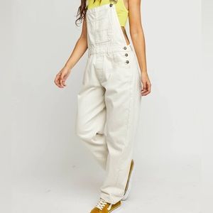 Free People Ziggy Overalls Size M Optic White